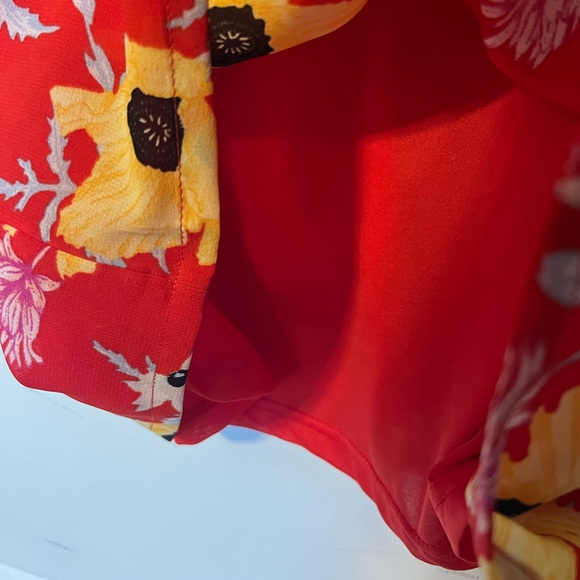 NWT divided 8 floral summer dress red yellow spaghetti strap - Picture 8 of 10